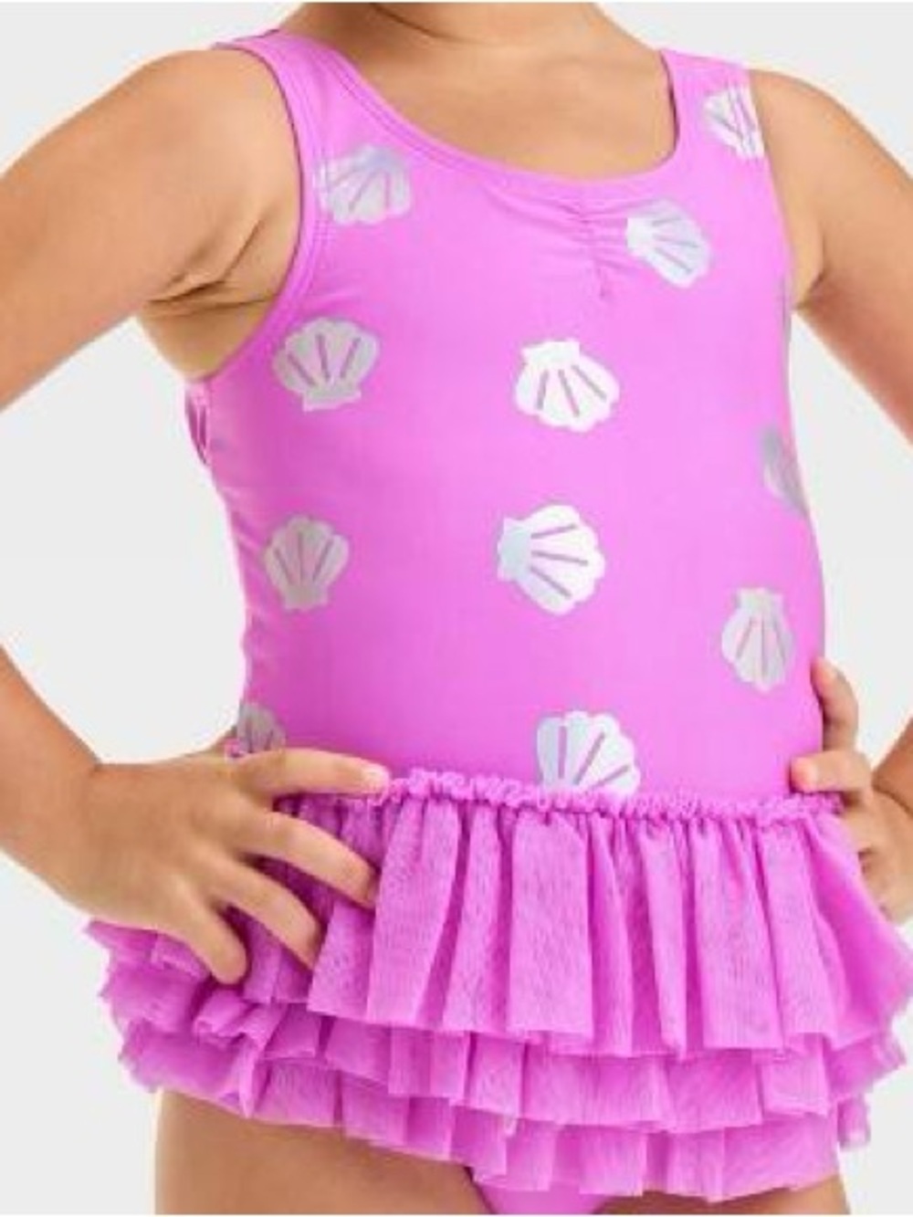 Cat & Jack Seashell Printed Tutu One Piece Swimsuit 4T